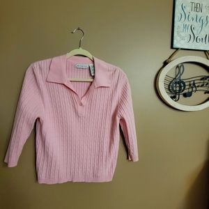 3/$20 Pink sweater 3/4 sleeve Lg